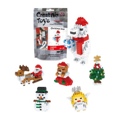 yirun new product 2020 christmas series mini size building blocks hot sale christmas gift set nano block for kids